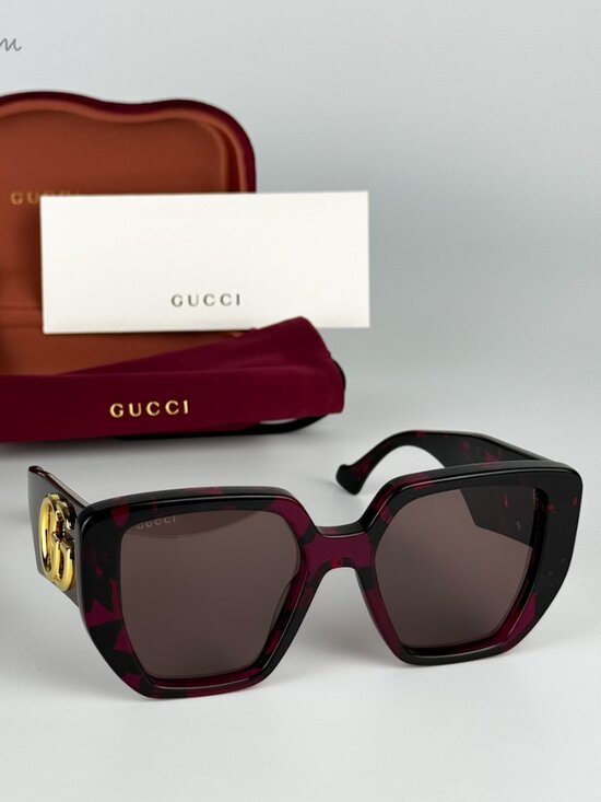 Gucci Women Sunglasses Havana Violet Brown Cat Eye GG0956S 008 BRAND NEW main image 3